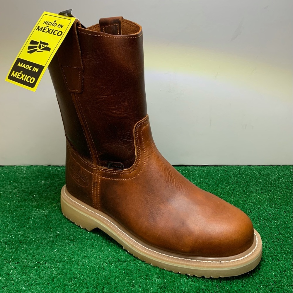 Mens Construction Work STEEL TOE Boots Pull On Leather Strong Sole Casquillo 104 - Picture 2 of 6